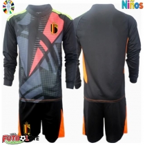 Camiseta Bélgica Portero Primera Equipación para niños Eurocopa 2024 manga larga (+ pantalones cortos)